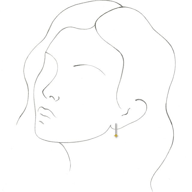 14K Natural Sapphire Bar Drop Earrings
