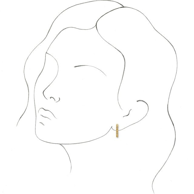 14K .04 CTW Natural Diamond Vintage-Inspired J-Hoop Earrings