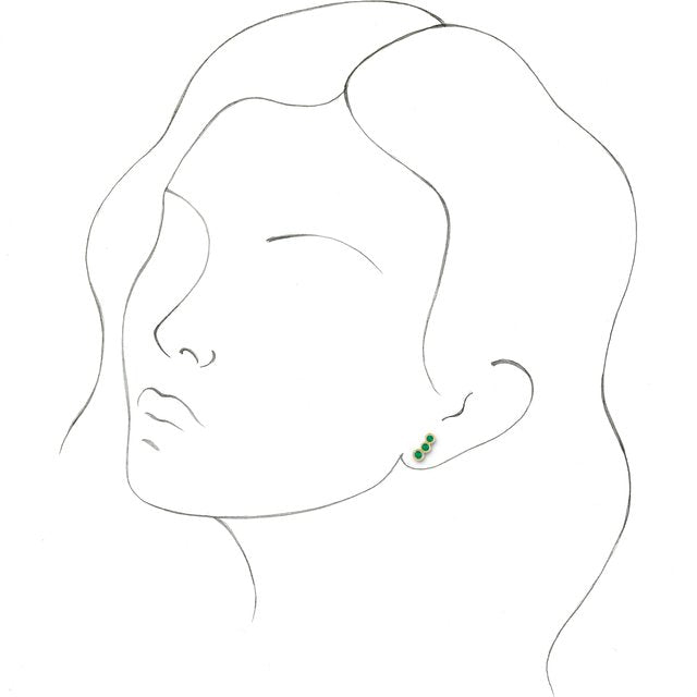 14K Lab-Grown Emerald Ear Climbers
