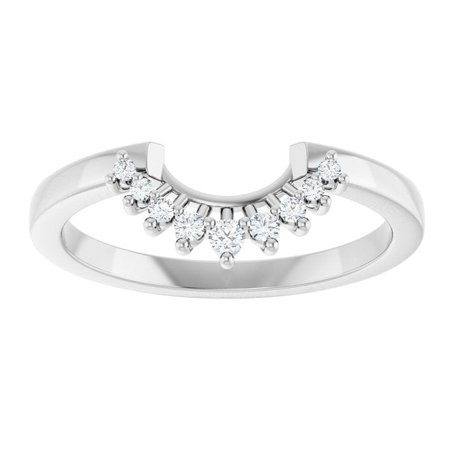 14K White .08 CTW Natural Diamond Matching Band