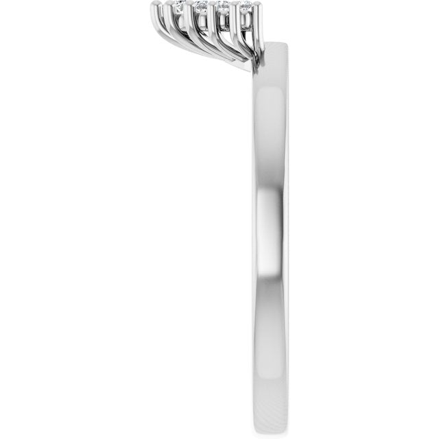 14K White .08 CTW Natural Diamond Matching Band