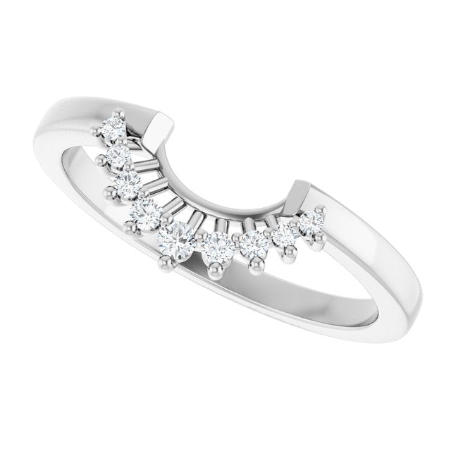 14K White .08 CTW Natural Diamond Matching Band
