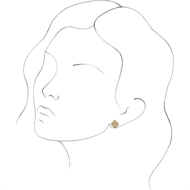 14K Vintage-Inspired Clover Earrings