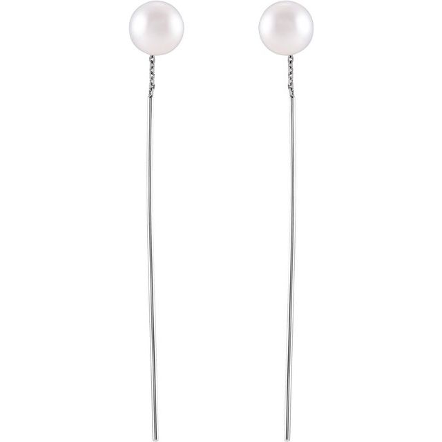 14K Cultured Freshwater Pearl Threader Earrings