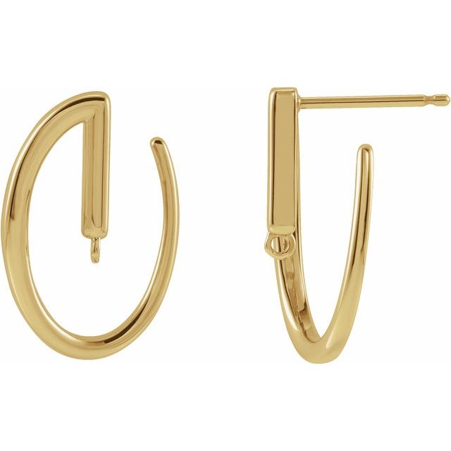 14K Left Front-Facing Hoop Earring Top