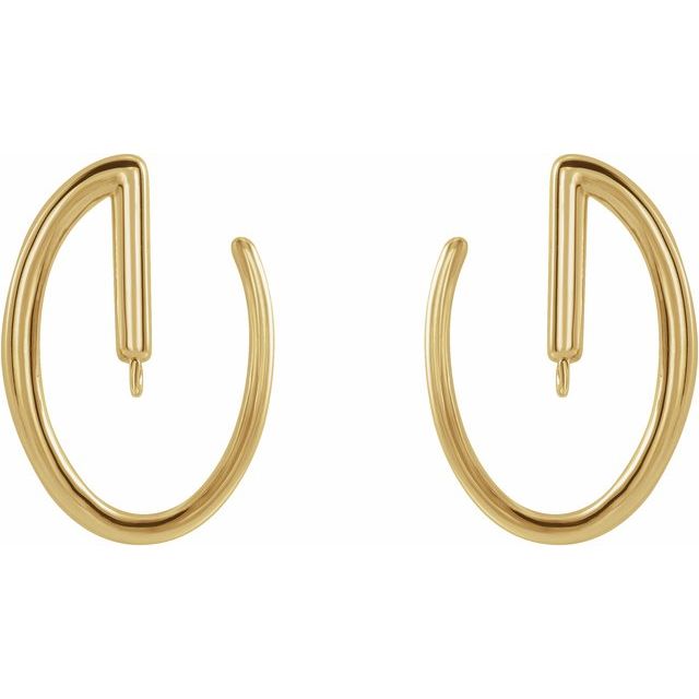 14K Left Front-Facing Hoop Earring Top