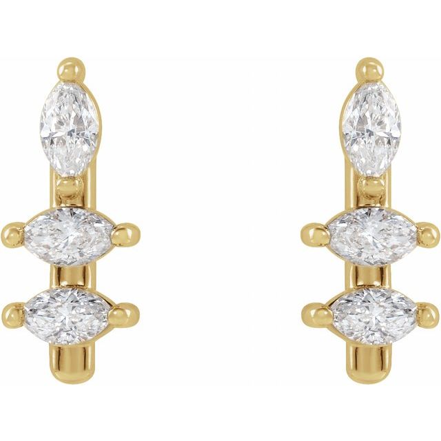 14K 1/5 CTW Natural Diamond Bar Earrings