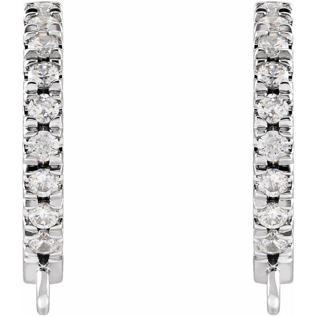 .04 CTW Natural Diamond French-Set Hoop Earring Top