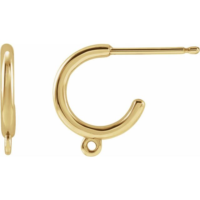 14K Hoop Earring Top