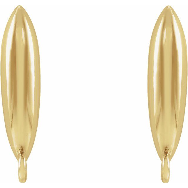 10K Elongated Bombe Earring Top