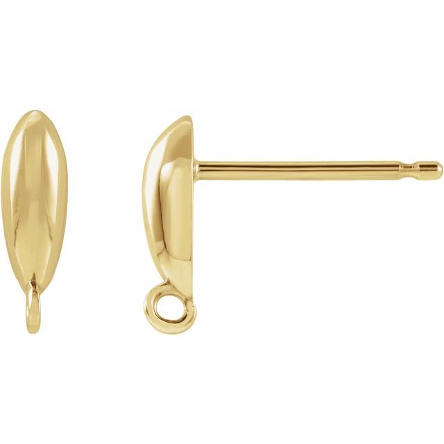 18K Elongated Bombe Earring Top