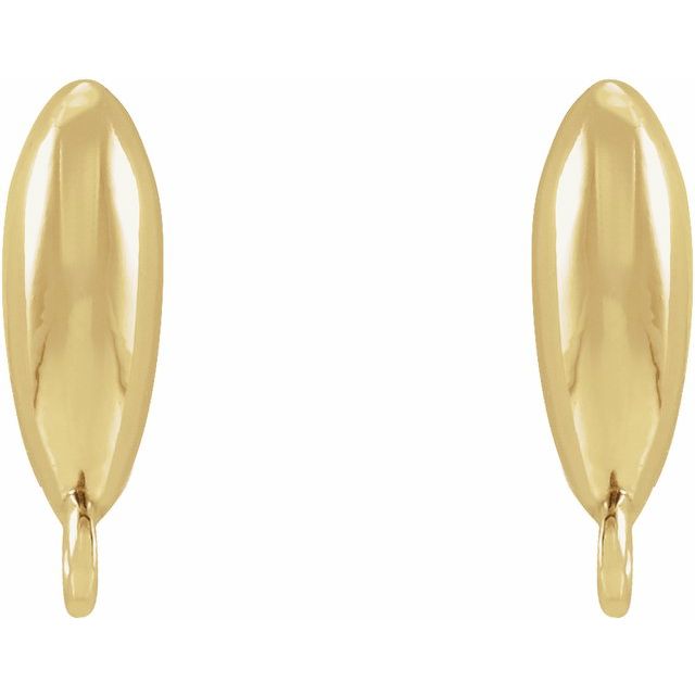 18K Elongated Bombe Earring Top
