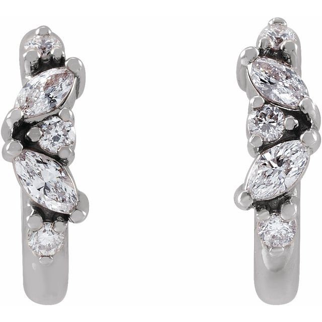 14K 1/5 CTW Natural Diamond Huggie Earrings