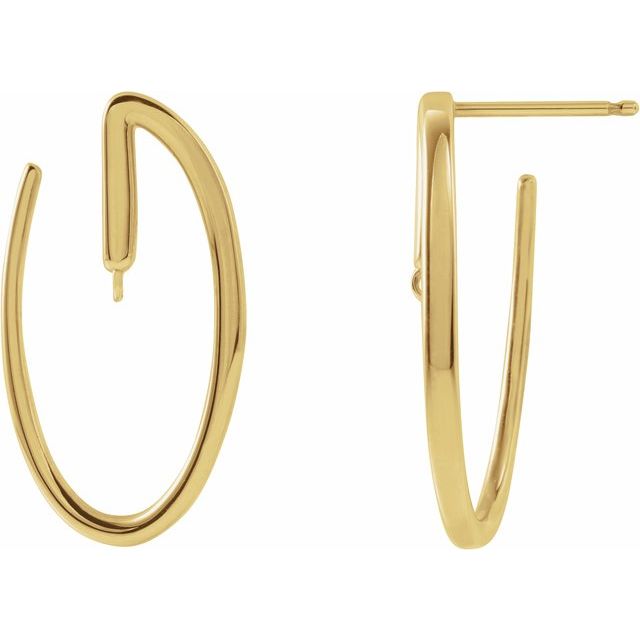 14K Right Front-Facing Hoop Earring Top