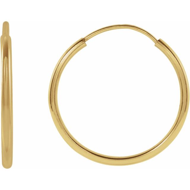 14K Flexible Endless Tube Hoop Earrings