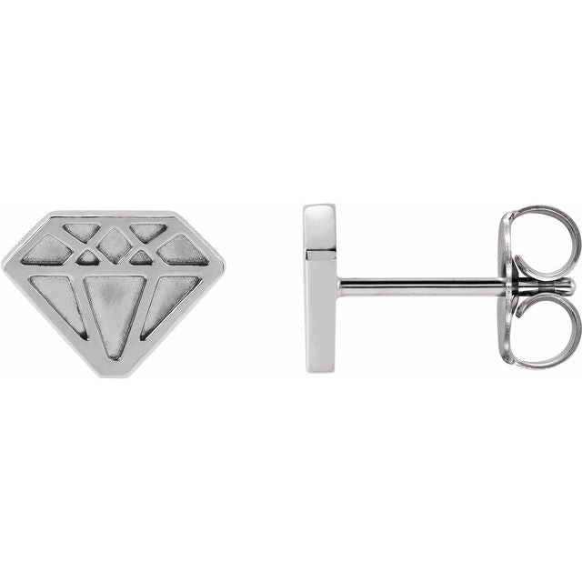 Sterling Silver Tiny Diamond Earrings