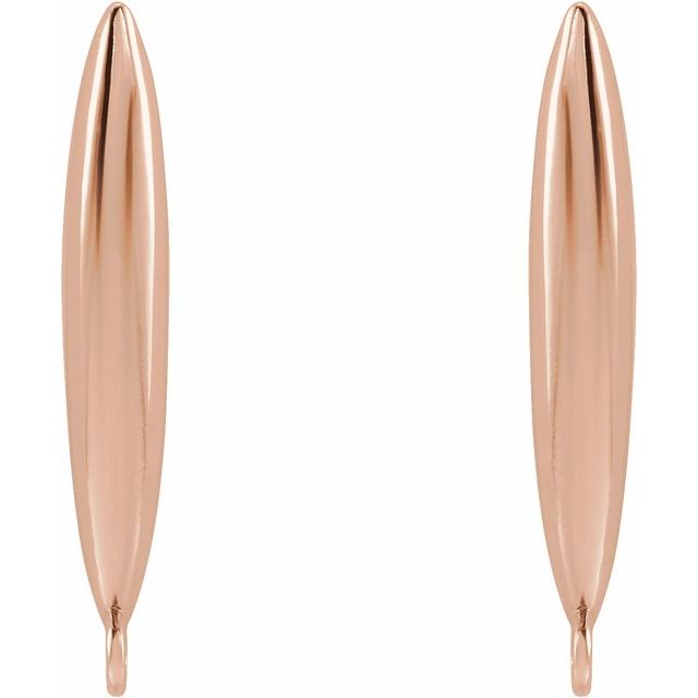 14K Elongated Bombe Earring Top