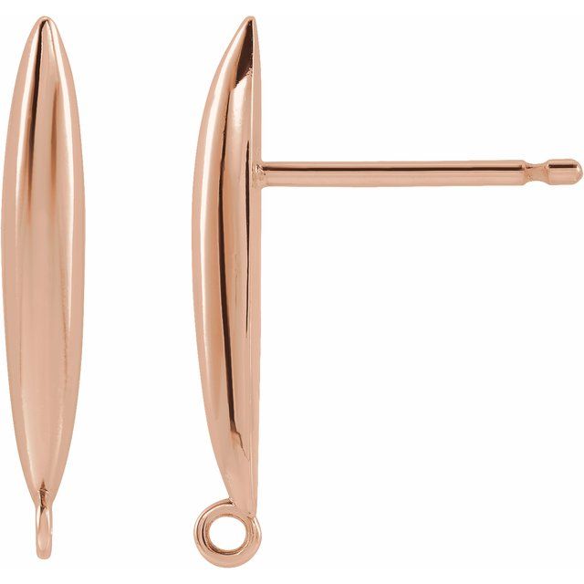 14K Elongated Bombe Earring Top