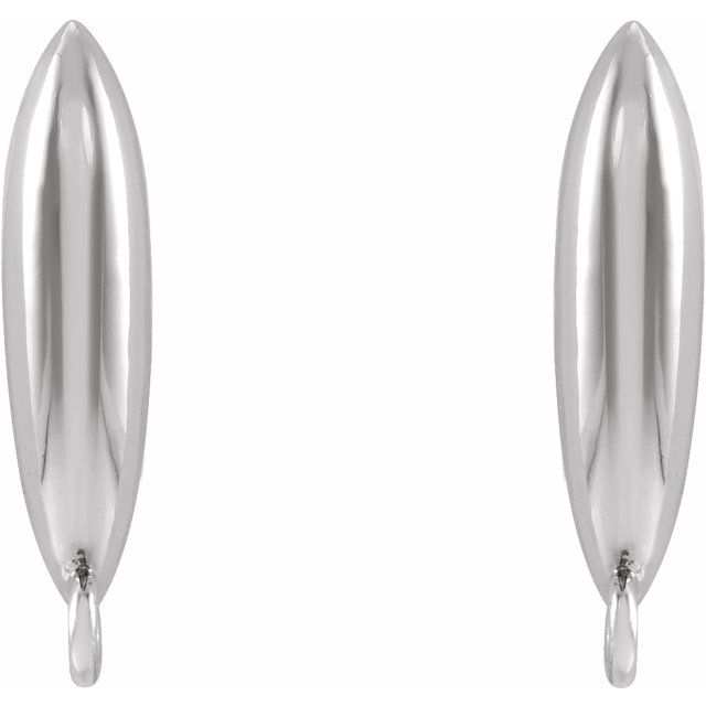 14K Elongated Bombe Earring Top