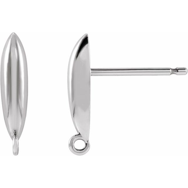 14K Elongated Bombe Earring Top