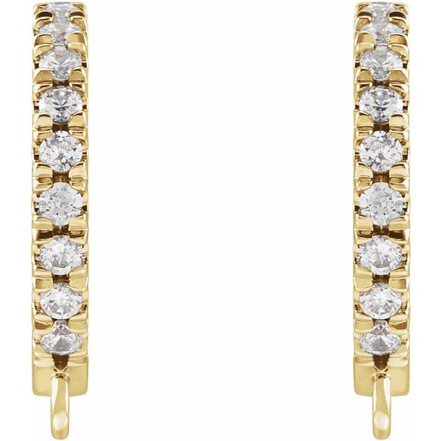 14K .04 CTW Natural Diamond French-Set Hoop Earring Top