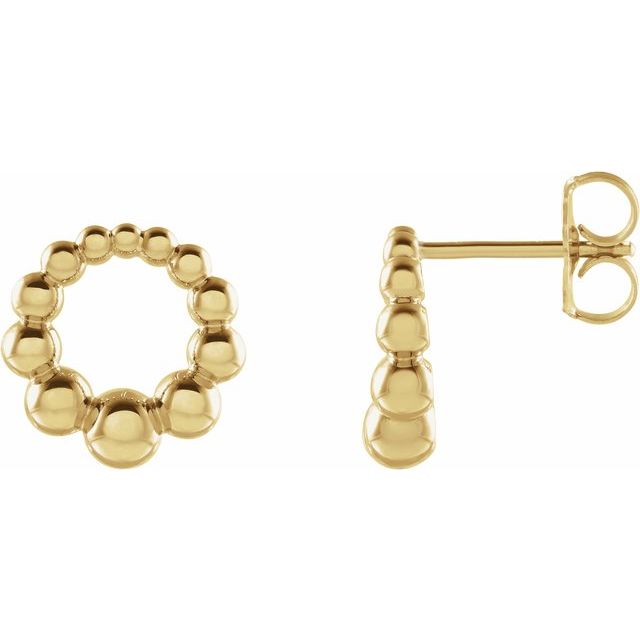 14K Graduated Beaded Circle Earrings