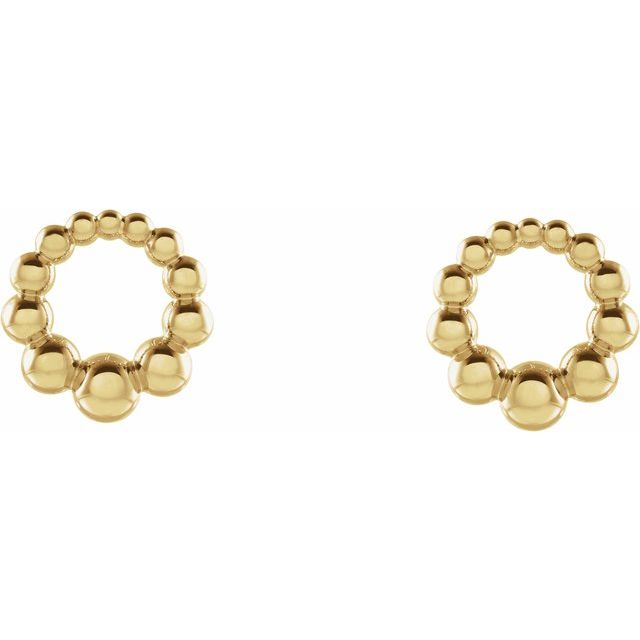 14K Graduated Beaded Circle Earrings