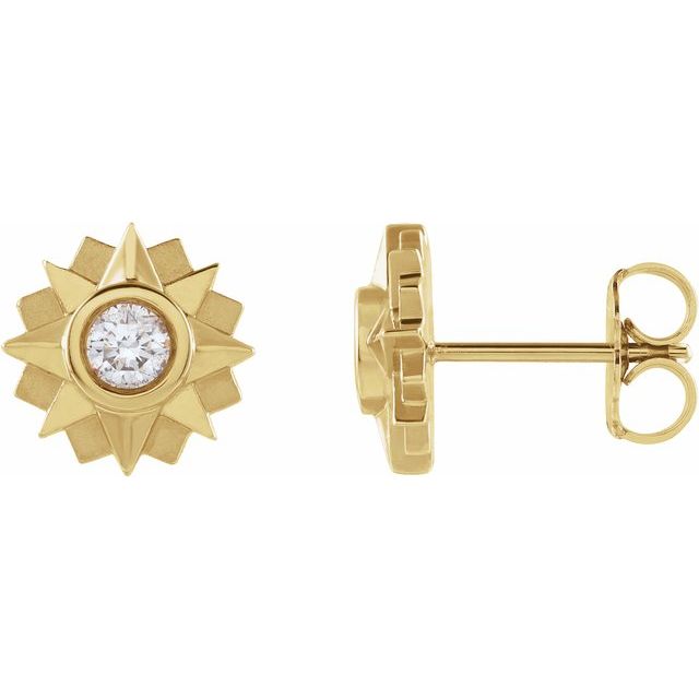 14K 1/3 CTW Natural Diamond Sun Earrings