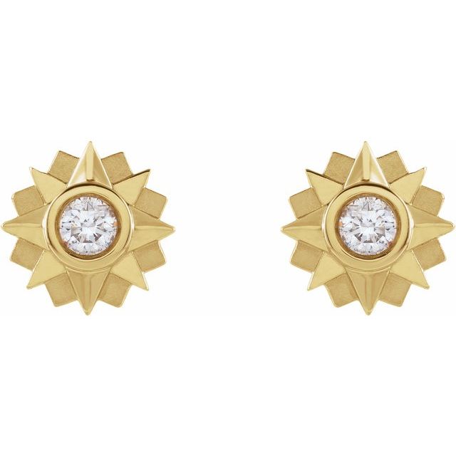 14K 1/3 CTW Natural Diamond Sun Earrings