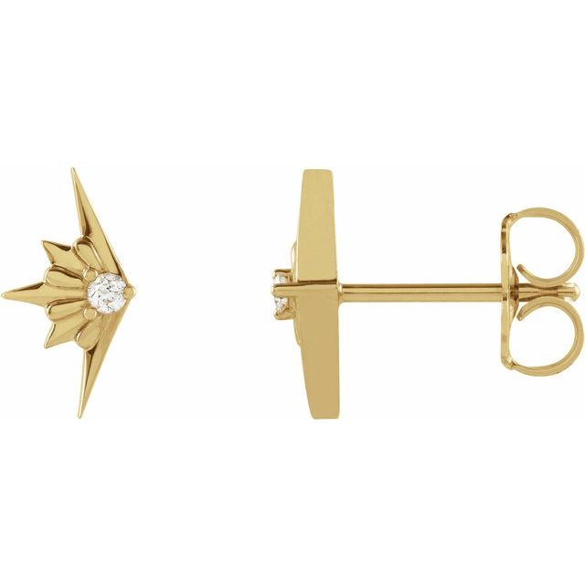 14K .03 CTW Natural Diamond Starburst Earrings