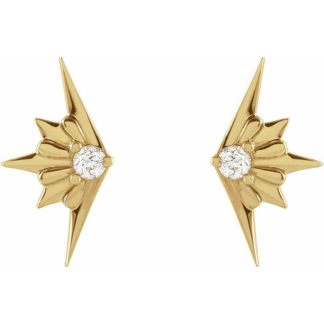 14K .03 CTW Natural Diamond Starburst Earrings