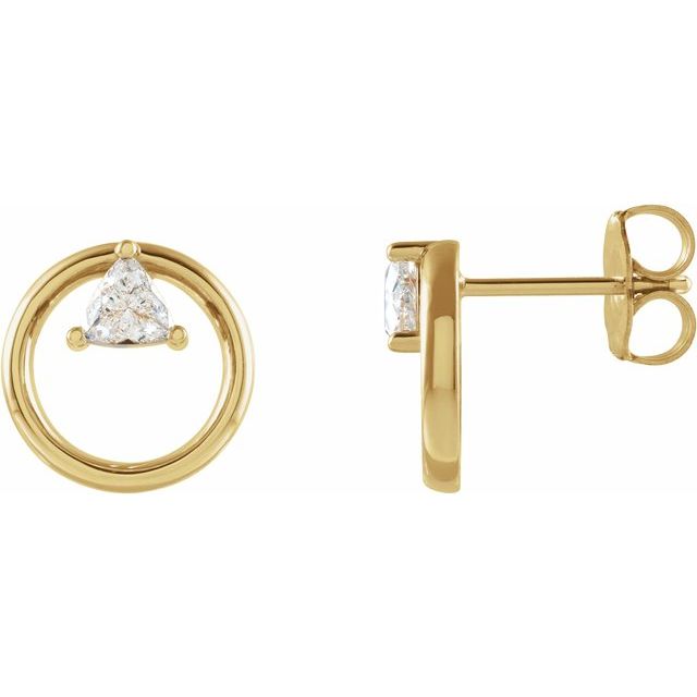 14K 1/4 CTW Natural Diamond Geometric Earrings