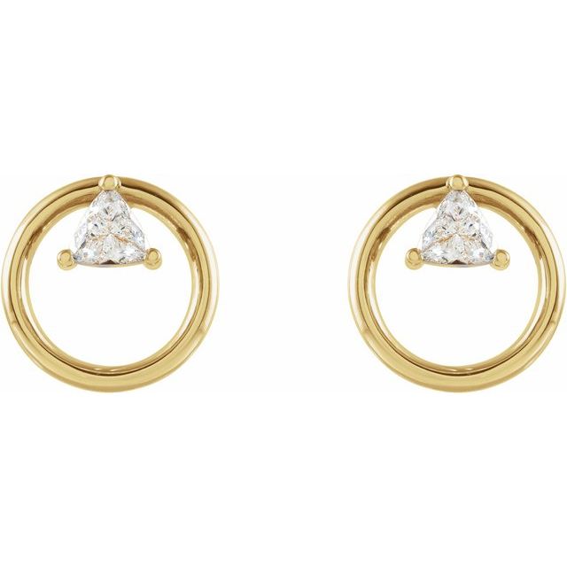 14K 1/4 CTW Natural Diamond Geometric Earrings