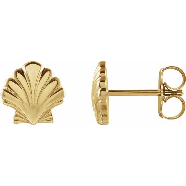 14K Tiny Shell Earrings