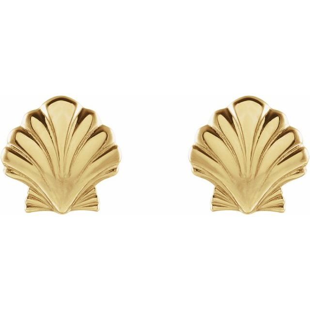 14K Tiny Shell Earrings