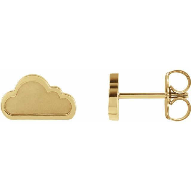 14K Tiny Cloud Earrings