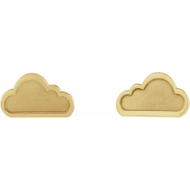 14K Tiny Cloud Earrings