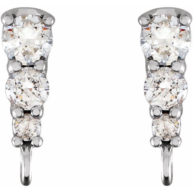 .07 CTW Natural Diamond Graduated Earring Top
