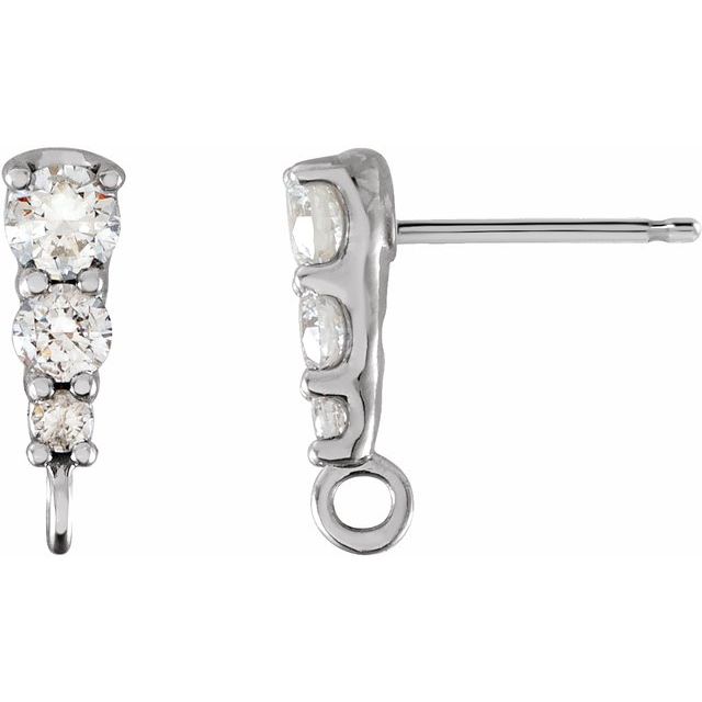 .07 CTW Natural Diamond Graduated Earring Top