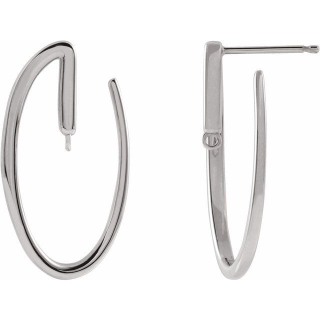 14K Left Front-Facing Hoop Earring Top