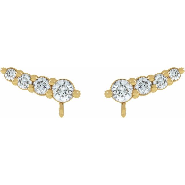 14K 1/8 CTW Natural Diamond Graduated Right Ear Climber Top