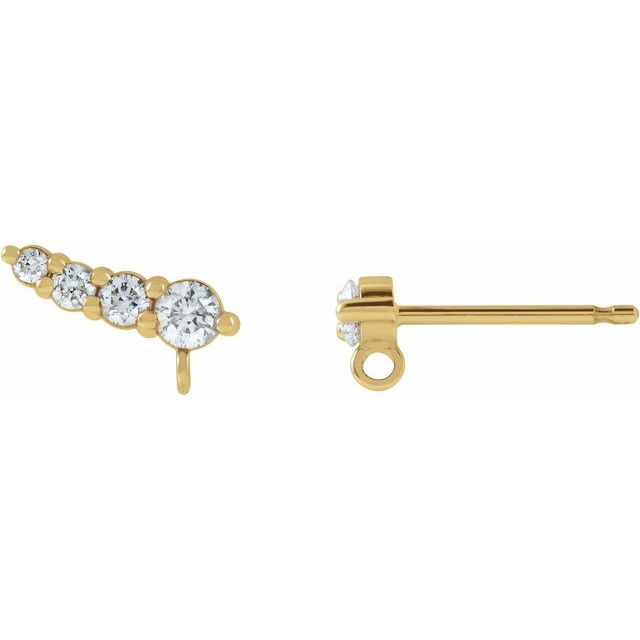 14K 1/8 CTW Natural Diamond Graduated Right Ear Climber Top