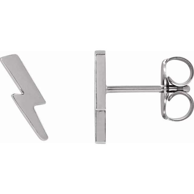Sterling Silver Tiny Lightning Bolt Earrings