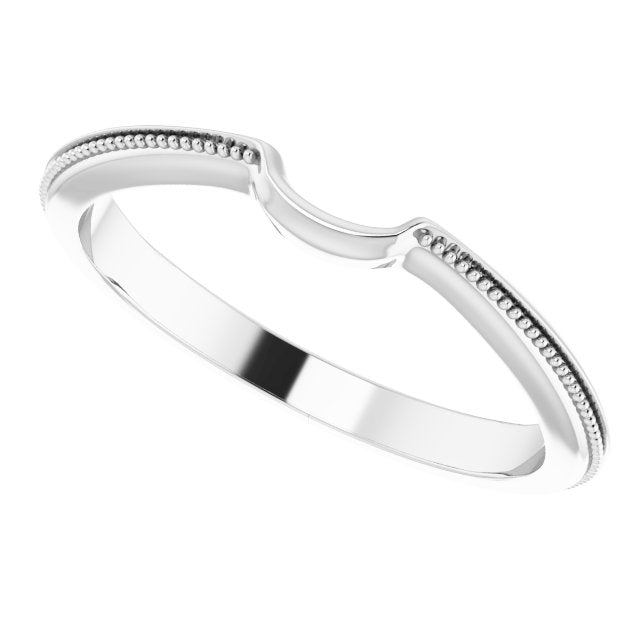 14K White Matching Band for Round Center