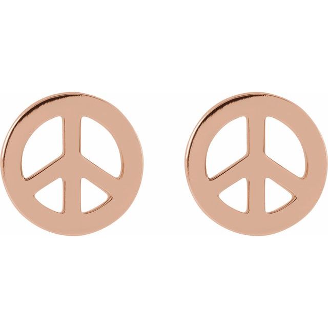 14K Tiny Peace Earrings