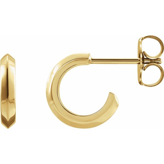 14K Knife-Edge Hoop Earrings