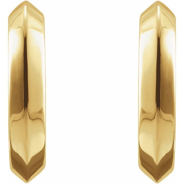 14K Knife-Edge Hoop Earrings