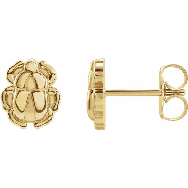 14K Tiny Scarab Earrings