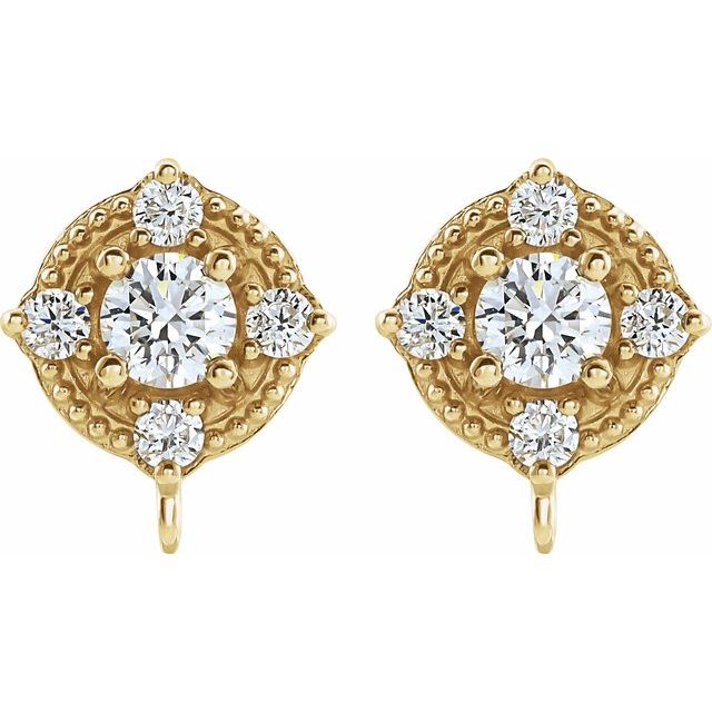 14K 1/6 CTW Natural Diamond Earring Top