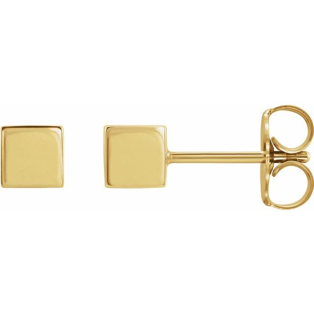 14K Cube Earrings